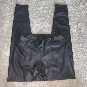 Black leather leggings